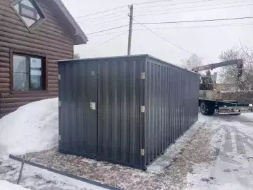 Хозблок для хранения строительных материалов в графитовом цвете в с. Марьинка, г.о. Ступино, МО