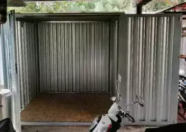 Контейнер для хранения мотороллера и садовых вещей в цинковом цвете в СТ Сказка, г. Чехов, МО