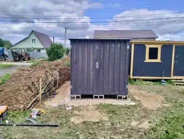 Хозблок для хранения с плоской крышей в графитовом цвете в г. Раменское, МО