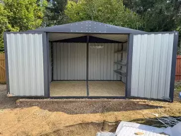 Гараж для мототехники и хозяйственных нужд в графитовом цвете в СТ Микробиология, Рузский г.о, МО