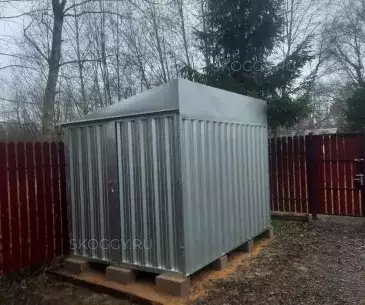 Хозблок для снегоуборочной техники и велосипедов в цинковом цвете в дер. Воробьево, Рузский мун.окр, МО